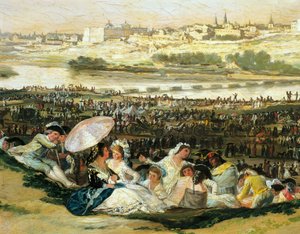 Äng av San Isidro, av Francisco de Goya (1746-1828), Detalj av Francisco Jose de Goya y Lucientes