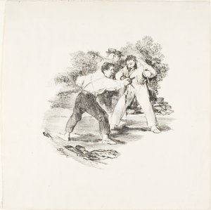 Modern Duell av Francisco Jose de Goya y Lucientes