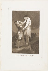 Ut på jakt efter tänder, tallrik tolv från Los Caprichos av Francisco Jose de Goya y Lucientes
