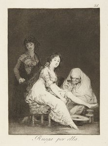 Hon ber för henne, plansch 31 ur Los Caprichos av Francisco Jose de Goya y Lucientes