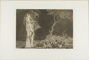 Soldiers Frightened by a Phantom, från Disparates, publicerad som plåt 2 i Los Proverbios av Francisco Jose de Goya y Lucientes
