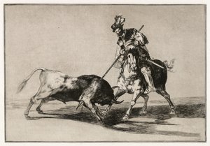 Cid Campeador attackerar en tjur med sin lans av Francisco de Goya
