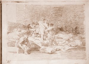 The Disasters of War: Och de också (förberedande ritning av Francisco de Goya