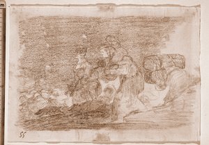 The Disasters of War: Och detta också (förberedande ritning av Francisco de Goya