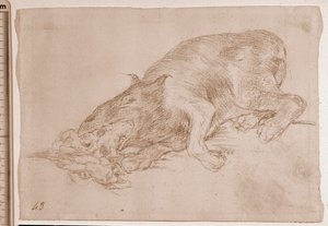 The Disasters of War: Proud Monster! (förberedande ritning av Francisco de Goya