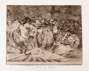 The Disasters of War: Sanningen är död (etsning från förberedande ritning av Francisco de Goya
