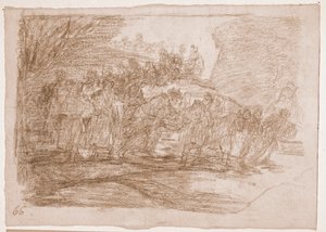 Krigets katastrofer: De vet inte vägen (förberedande ritning av Francisco de Goya