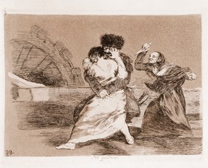 The Disasters of War: De vill inte (etsning från en förberedande ritning av Francisco de Goya