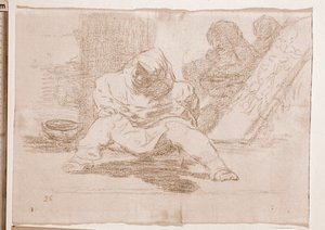 Krigets katastrofer: Vilken galenskap! (förberedande ritning av Francisco de Goya