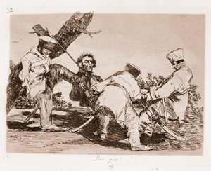 The Disasters of War: Varför (etsning från förberedande ritning av Francisco de Goya