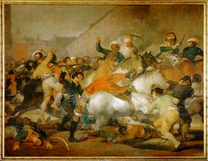 Den andra maj 1808 i Madrid: uppbådet av (målning på duk) av Francisco Jose de Goya y Lucientes