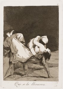 They Carried Her Off!, skylt åtta från Los Caprichos, 1797-99 av Francisco de Goya