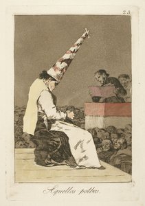 De där dammfläckarna, tavla 23 från "Los Caprichos" av Francisco de Goya