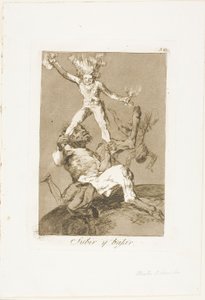 Att stiga och falla, tallrik 56 från Los Caprichos av Francisco Jose de Goya y Lucientes
