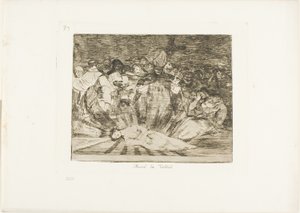 Sanningen har dött, skylt 79 från The Disasters of War av Francisco Jose de Goya y Lucientes
