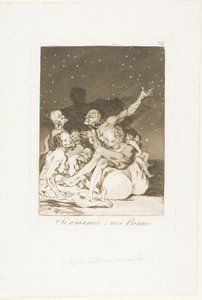 När dagen rasar kommer vi att vara lediga, skylt 71 från Los Caprichos av Francisco Jose de Goya y Lucientes