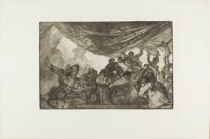 Utan att berömma sig själv varken till Gud eller djävulen, tavla 15 från Los Proverbios av Francisco Jose de Goya y Lucientes