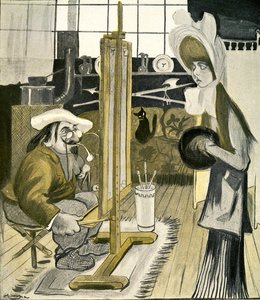 En ung engelsk kvinde poserer for en fransk kunstner, 1903 sverige