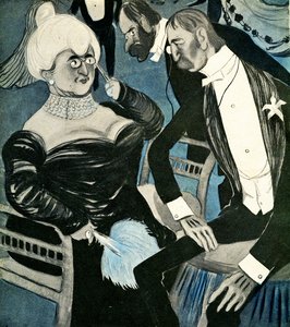 En engelsk man som ber en fransk kvinna att dansa, 1905.