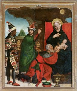 The Adoration of the Magi - Comontes, Francisco de (aktiv 1524-1565) - 1535-1540 - Olja på trä - 129x103 - Museo de Bellas Artes, Salamanca
