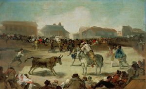 En tjurfäktning i byn av Francisco de Goya