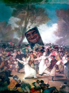 Tjurkamp i en by, 1812-1814 av Francisco de Goya