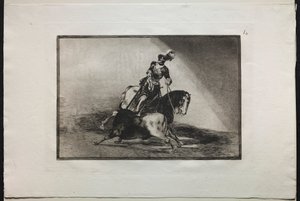 Tjurfäktningar: Karl V spjutar en tjur av Francisco de Goya