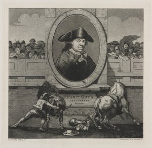 Tjurfäktningar: Frontispice, 1876. av Francisco de Goya