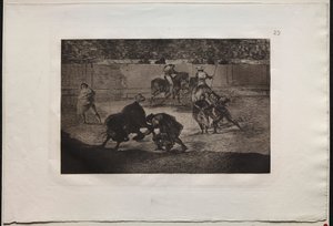 Tjurfäktningar: Pepe Illo gör passet av "Recorte" av Francisco de Goya