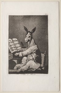 Caprichos: Och det var hans farfar också.. av Francisco de Goya