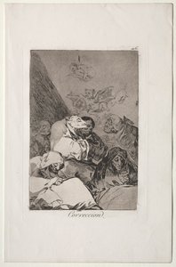 Caprichos: Rättelse av Francisco de Goya