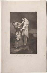 Caprichos: Ut på jakt efter tänder. av Francisco de Goya