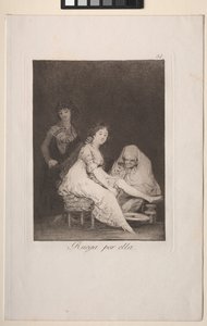 Caprichos: Hon ber för henne av Francisco de Goya
