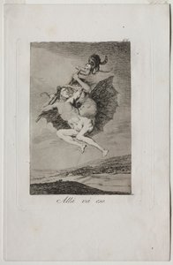 Caprichos: Där går det.. av Francisco de Goya