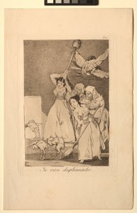Caprichos: There They Go Plockade, dvs fleeced. av Francisco de Goya