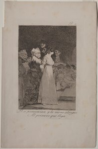 Caprichos: De säger ja och ger sin hand till den som kommer först.. av Francisco de Goya