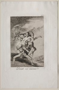 Caprichos: Vart är mamma på väg? av Francisco de Goya