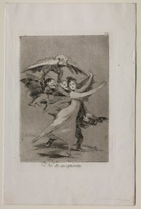 Caprichos: Du kommer inte att fly. av Francisco de Goya