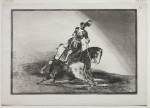 Karl V spjuter en tjur i ringen i Valladolid av Francisco de Goya