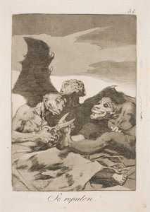 De sköter toaletten av Francisco de Goya
