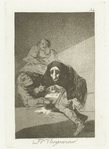 Av schaamtevolle The Shameful (titel på objekt) Los Caprichos (serietitel) av Francisco de Goya