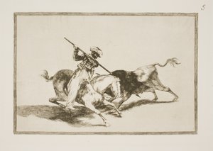 Den inspirerade Maurer Gazul är den första att spetsa tjurar enligt reglerna av Francisco de Goya