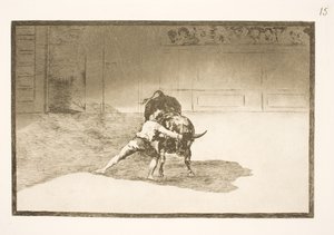 Den berömda Martincho placerar banderillas, lurar tjuren med kroppens rörelser av Francisco de Goya
