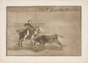 Den firade Pajueleras manliga mod (på arenan) i Zaragoza av Francisco de Goya