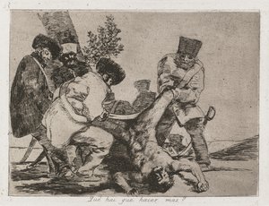 Krigets katastrofer: Pl. 33, Vad mer kan man göra, 1810-1813. av Francisco de Goya