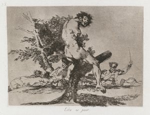 Krigets katastrofer: Pl. 37, Det här är värre , 1810-1813. av Francisco de Goya