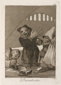 små tomtar Hobgoblins. Från Los Caprichos, 1797-1798 av Francisco de Goya