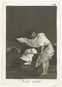 En dålig natt Mala noche (titel på objekt) Los Caprichos (serietitel) av Francisco de Goya