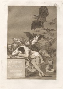 Förnuftets sömn producerar monster av Francisco de Goya