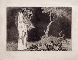 Fearful Folly från serien Los Disparates Follies, 1815-1819 av Francisco de Goya